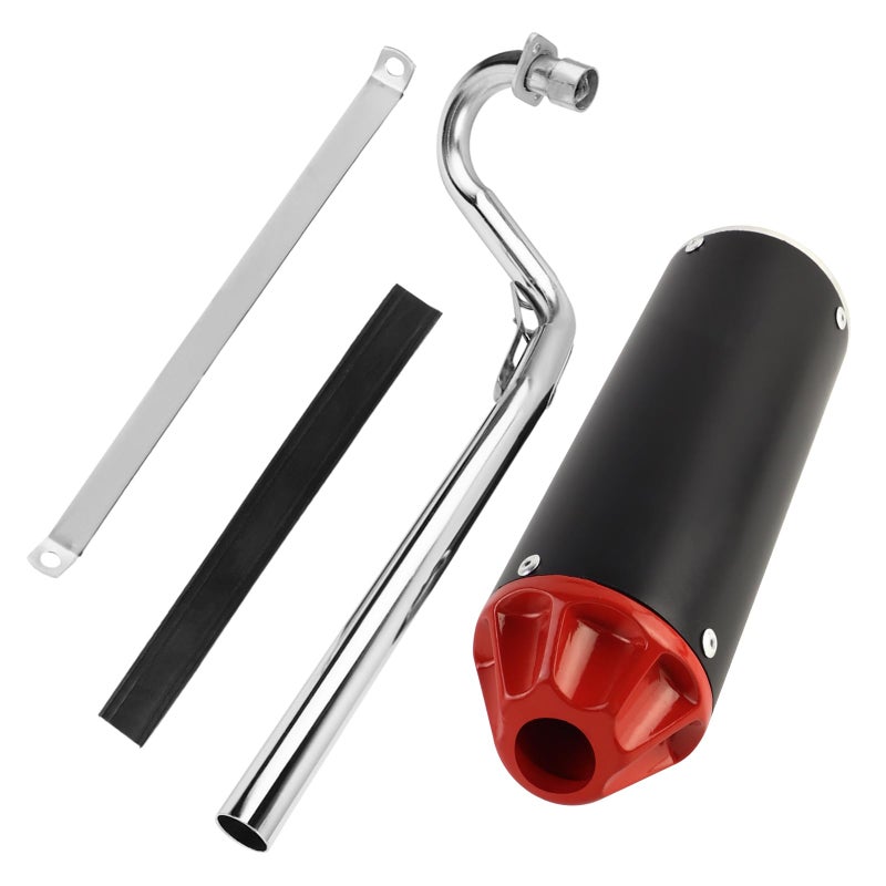 FLYPIG 28mm Dirt Bike Exhaust Muffler Pipe Silencer for XR50 CRF50 50cc 70cc 90cc 110cc 125cc SSR110 SSR125 TRX90 CRF70 XL70 Taotao DB14 DB10 Roketa Coolster TTR Pit Bike Muffler Motorcycle Exhaust - Image 1